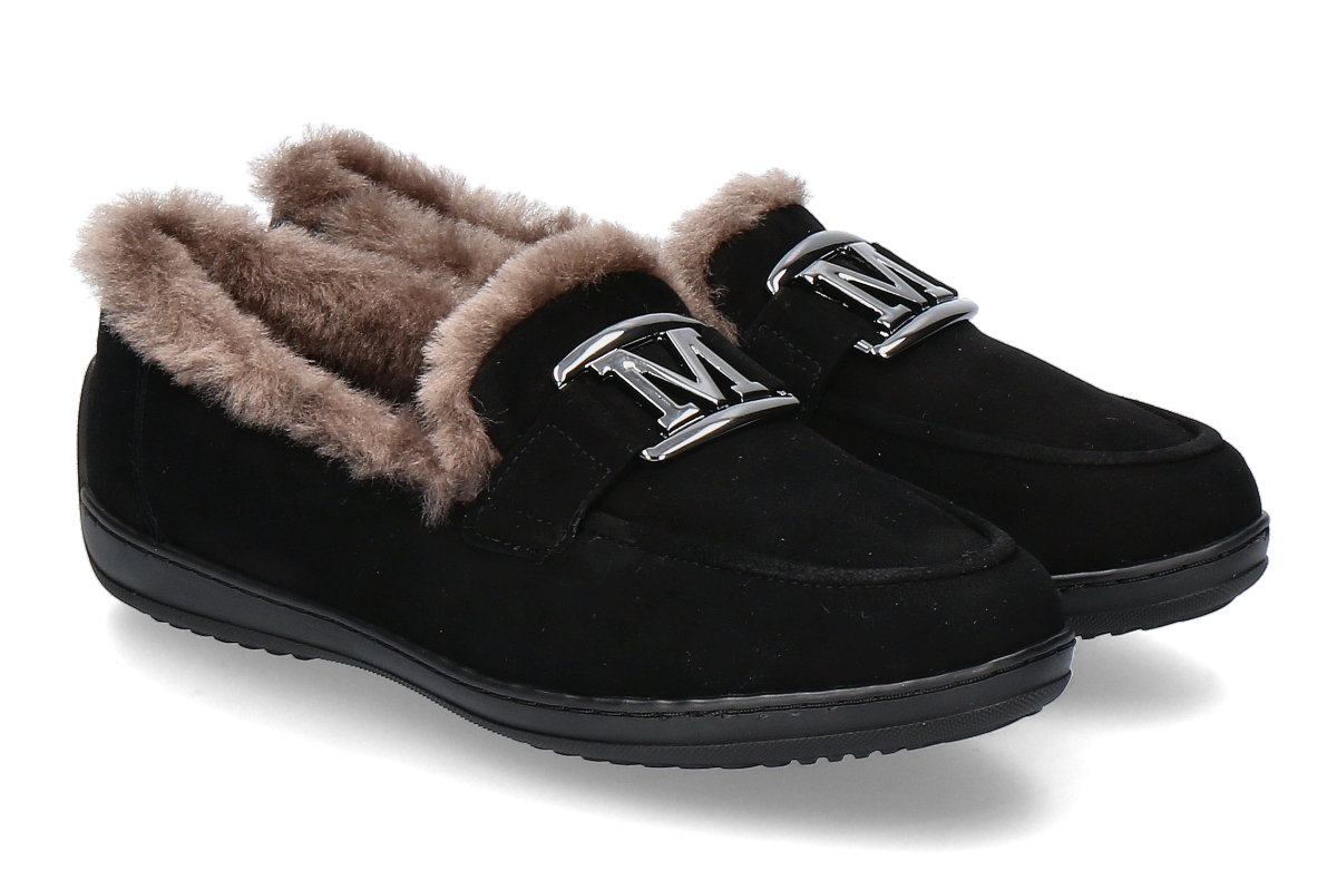 Mania loafer lined 1409 CAMOSCIO- black/ nero
