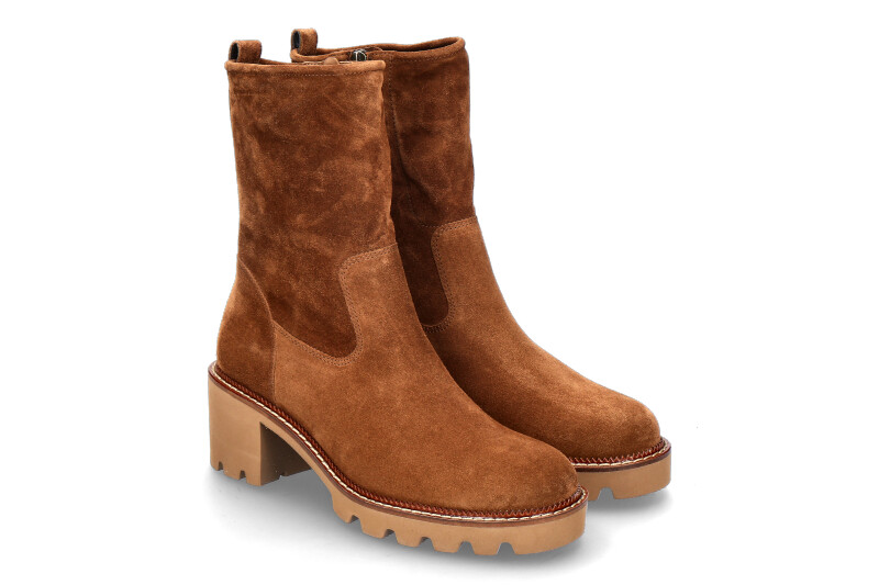 Paul Green Stiefelette SOFT SUEDE- toffee/mittelbraun