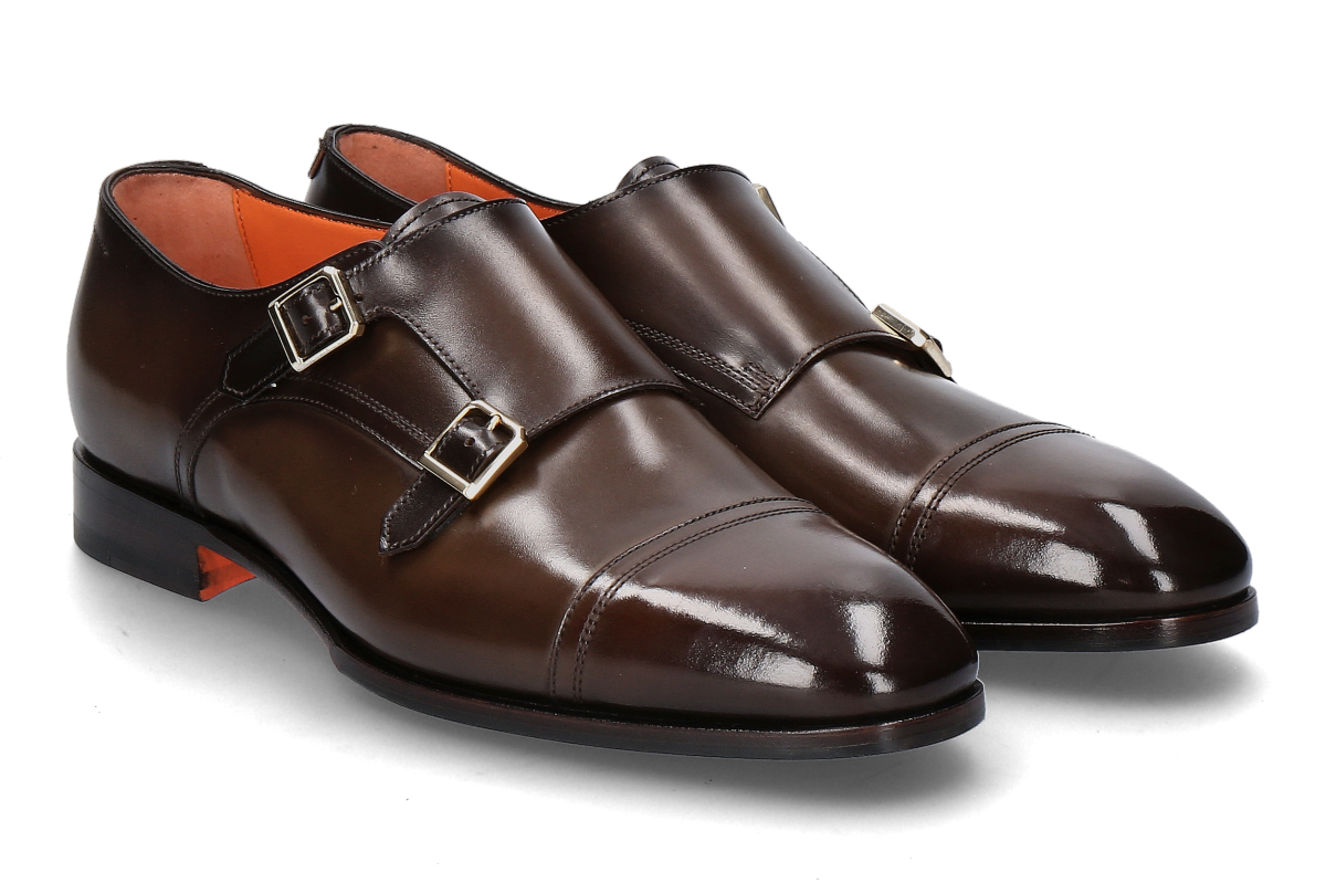 Santoni double monk CALF BLU