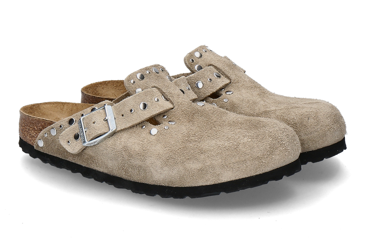 Birkenstock women's- clogs BOSTON RIVET BORDER- taupe