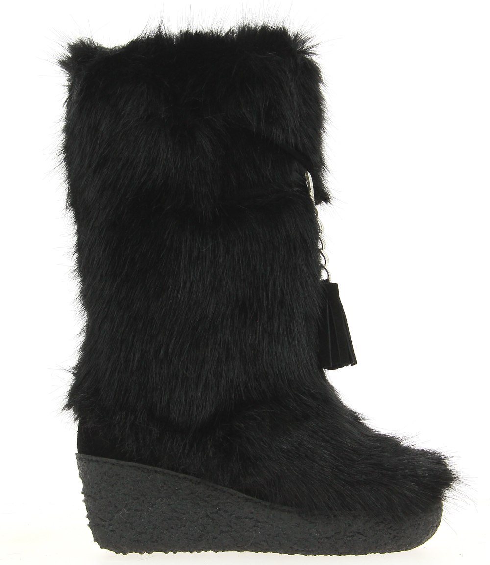 Diavolezza faux fur boots ECO FUR BLACK