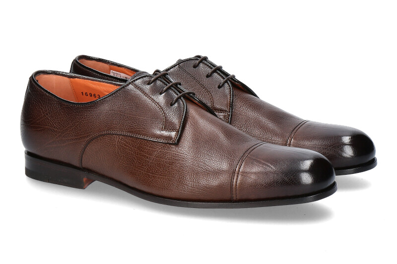 Santoni lace-up LEATHER ANTIK BROWN