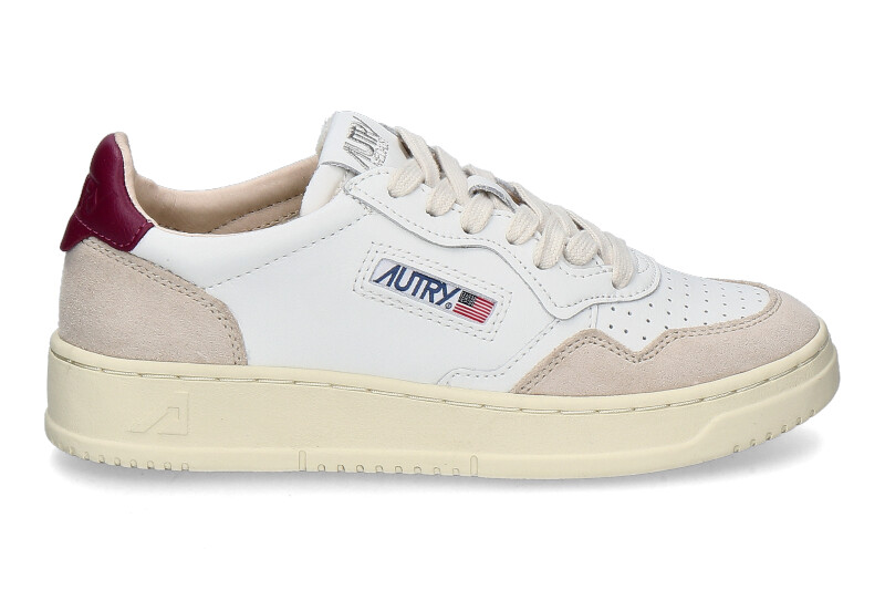 Autry women's sneaker MEDALIST SUEDE LS73- white/ rasberry