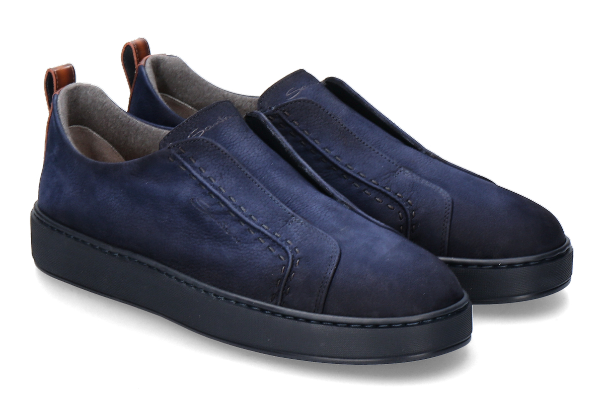 Santoni men's- slip-on sneaker VICTORY lined- dark blue