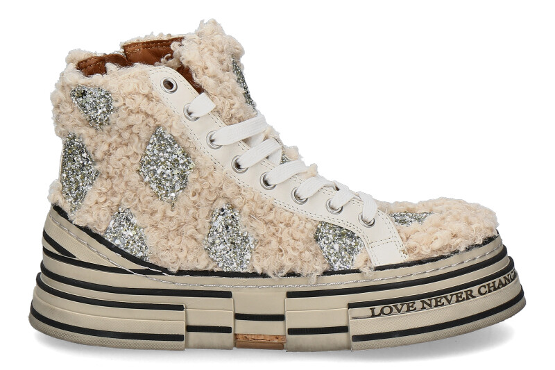 Rebecca White mid-cut MONTONE- biscuit/beige