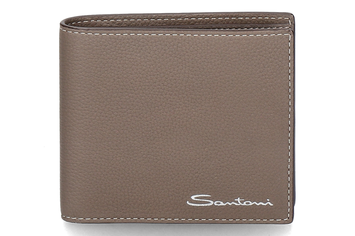  Santoni wallet PELLE BOTTALATA- taupe 