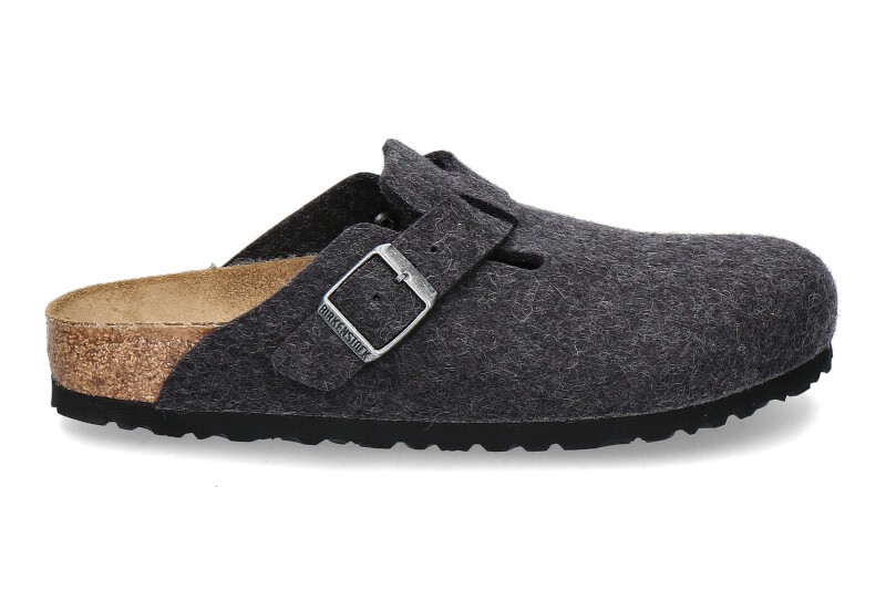 Birkenstock clogs BOSTON BS WOOL  NARROW WIDTH- anthracite
