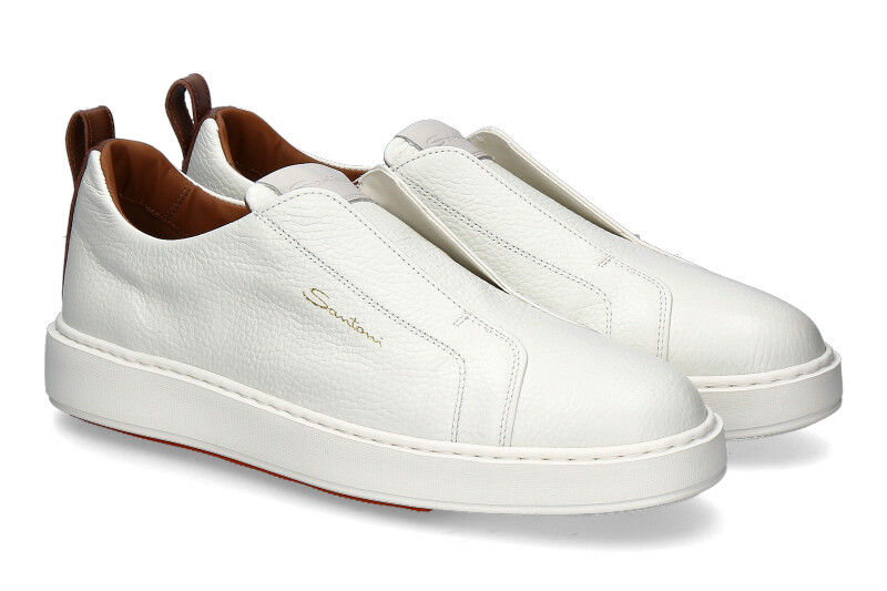 Santoni slip-on sneaker CLEANIC NAPPA- white