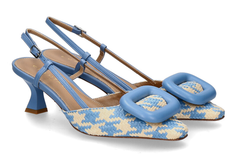 Chantal 1962 sling pumps PIED DE POULE jeans