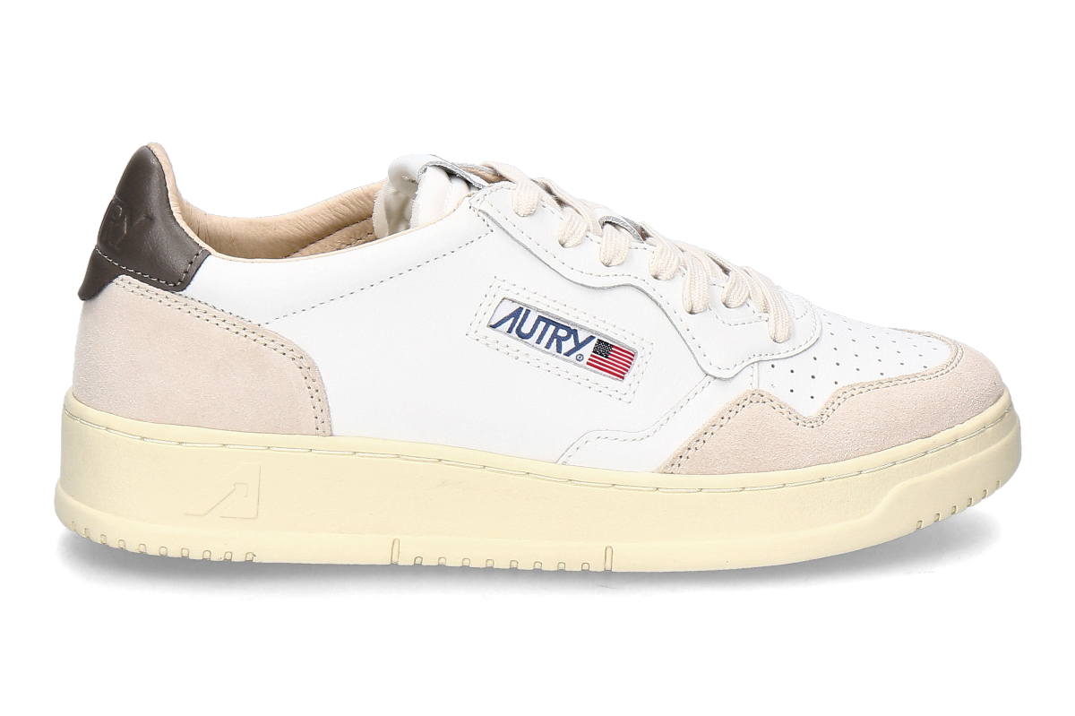 Autry men's sneaker MEDALIST SUEDE LEATHER LS01- white/ morel grey
