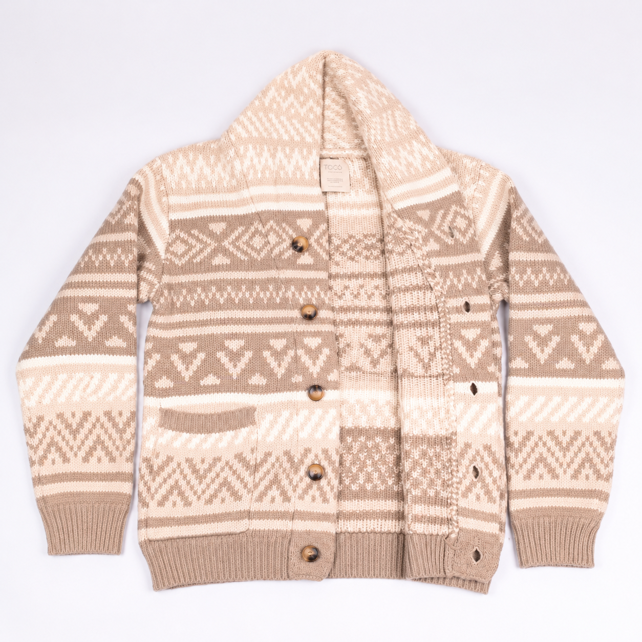 Gemusterter Fair-Isle-Strickcardigan