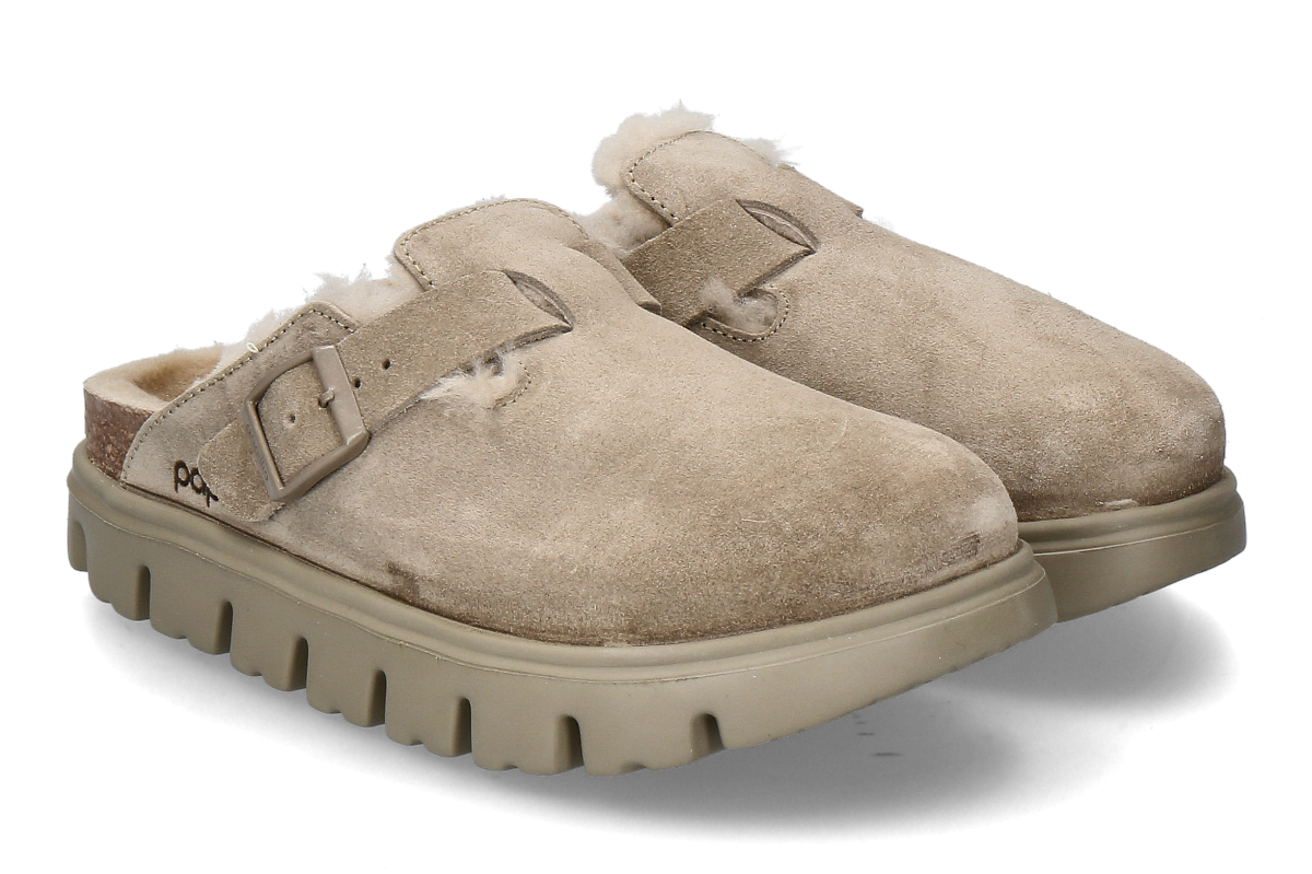 Papillio by Birkenstock clogs BOSTON CHUNKY NARROW lined- taupe