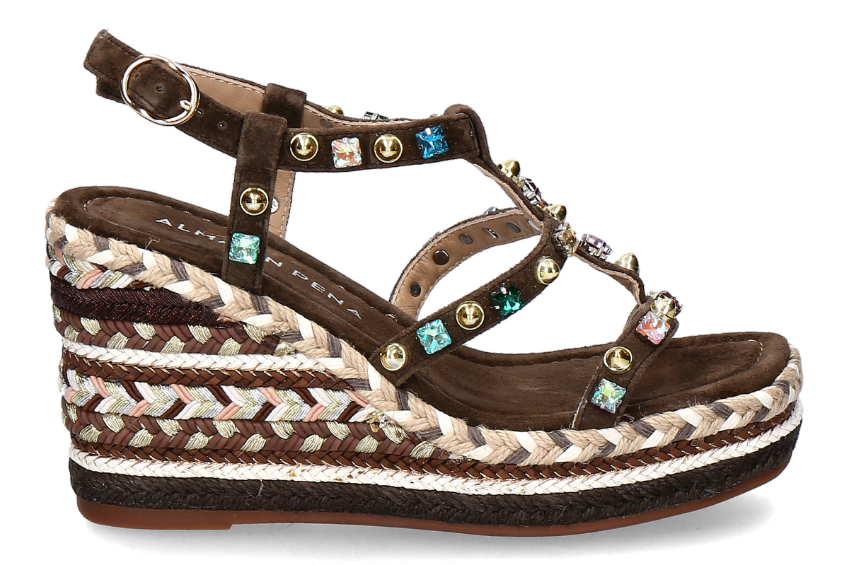 Alma en Pena Plateau- Sandale V266101 SUEDE- coffee