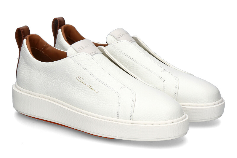 Santoni Damen- Slip-On CLEANIC SOFT- bianco