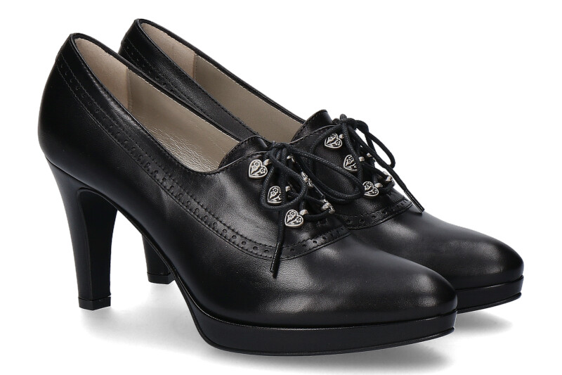 dirndl + bua lace-up pumps GOAT NAPPA BLACK