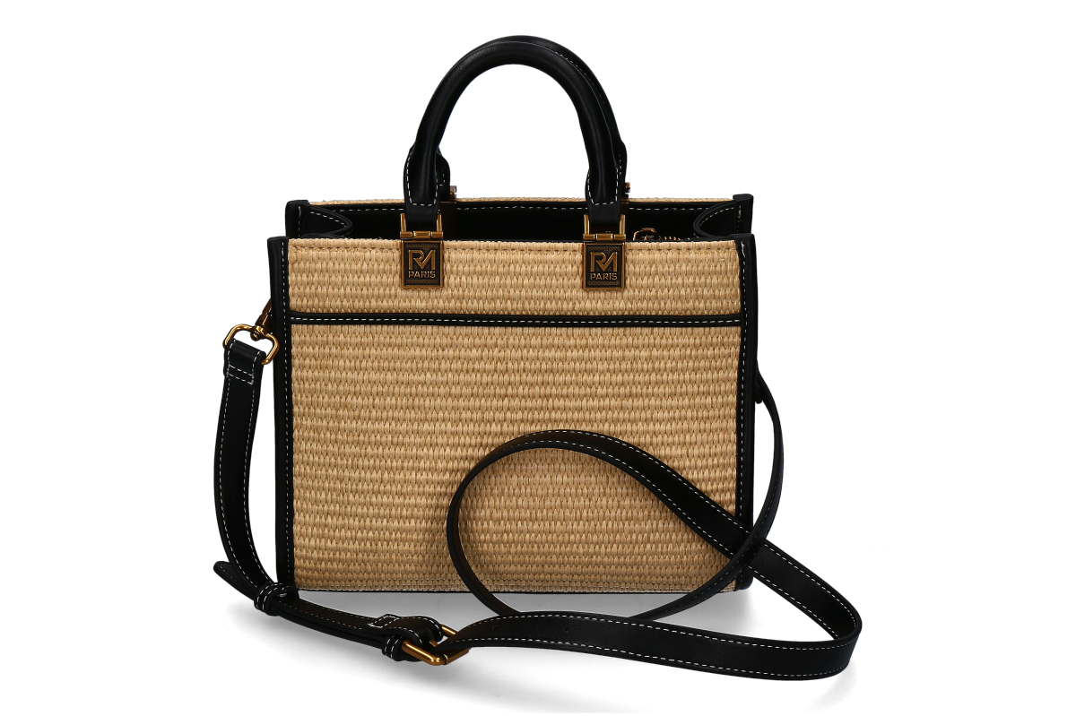 Rue Madam Handbag ICONIQUE MINI- straw/ black