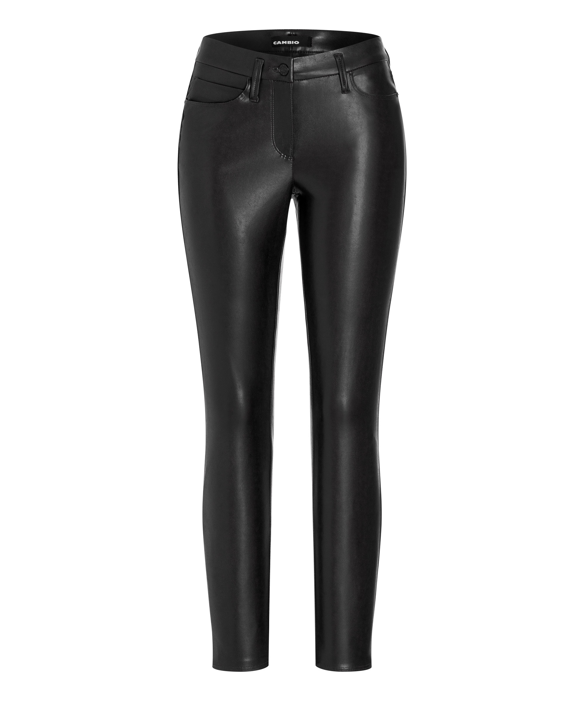 Cambio faux leather pants Ray - 5 pocket BLACK