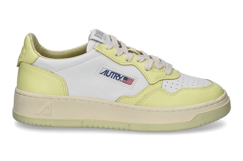 Autry women's sneaker MEDALIST LEATHER WB36- white/lime