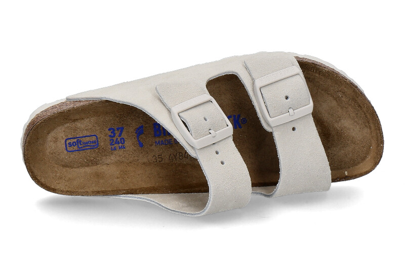 Birkenstock Pantolette ARIZONA BS VELOUR- modern suede antique white_271100060_4