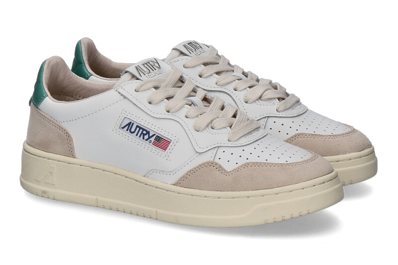 Autry Damen- Sneaker MEDALIST LEATHER SUEDE LS59- white/ malachi