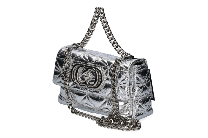 La Carrie Umhängetasche SHINY STEPHY MEDIUM LEATHER SILVER