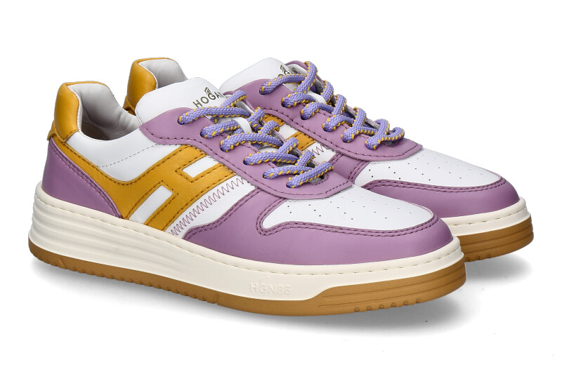 Hogan women' sneaker H630 ALLACIATO- white/purple/yellow