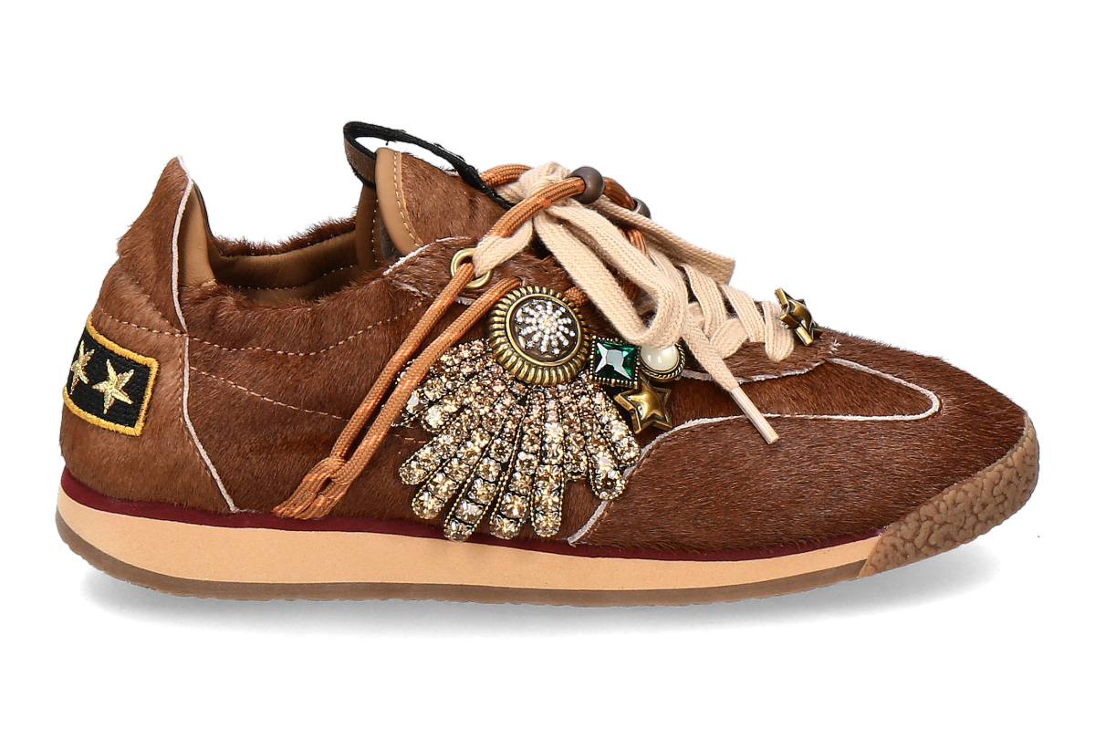 Nan-Ku Couture women's- sneaker GDX01 pony- camel/ brown