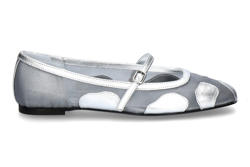 Roberto Festa sling ballerina RACHEL tulle grigio luxor silver