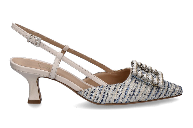 Roberto Festa sling pumps STEFI TWEED LUX BLU NAPPA CREAM