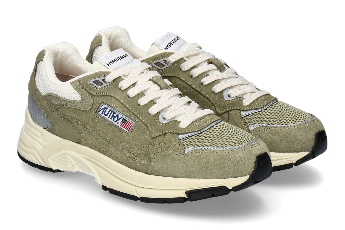 Autry Herren- Sneaker HYPERWAY LOW SUEDE MESH UM14- grün/ silber