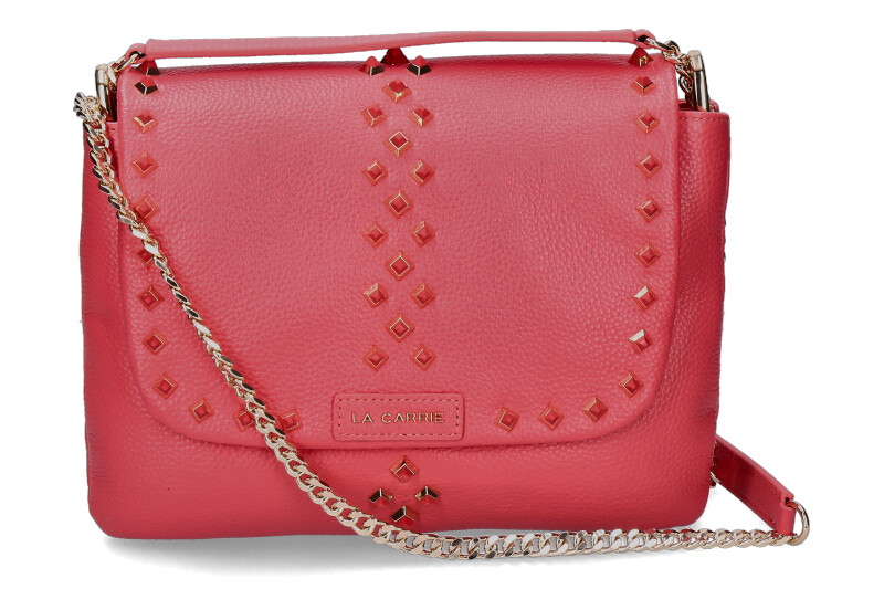 La Carrie shoulder bag TUMBLED LEATHER CORAL