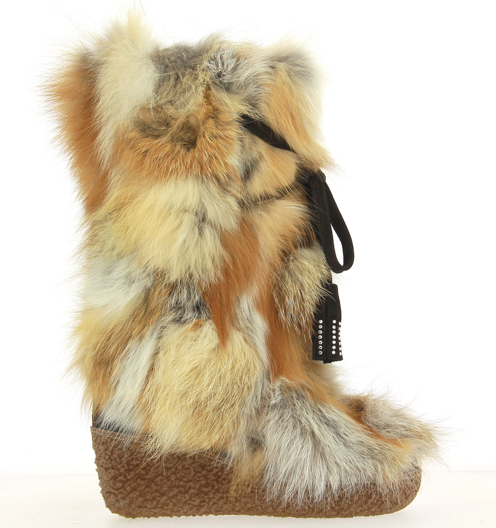 Diavolezza fox fur boots 601 RED FOX
