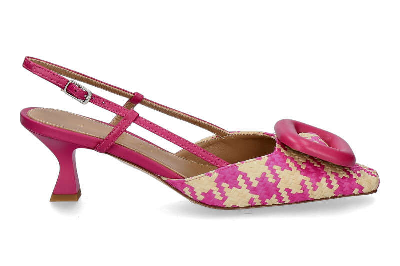 Chantal 1962 sling pumps PIED DE POULE pink