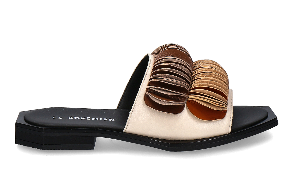Le Bohémien SC36 Calfskin Slippers – beige/ochre/black