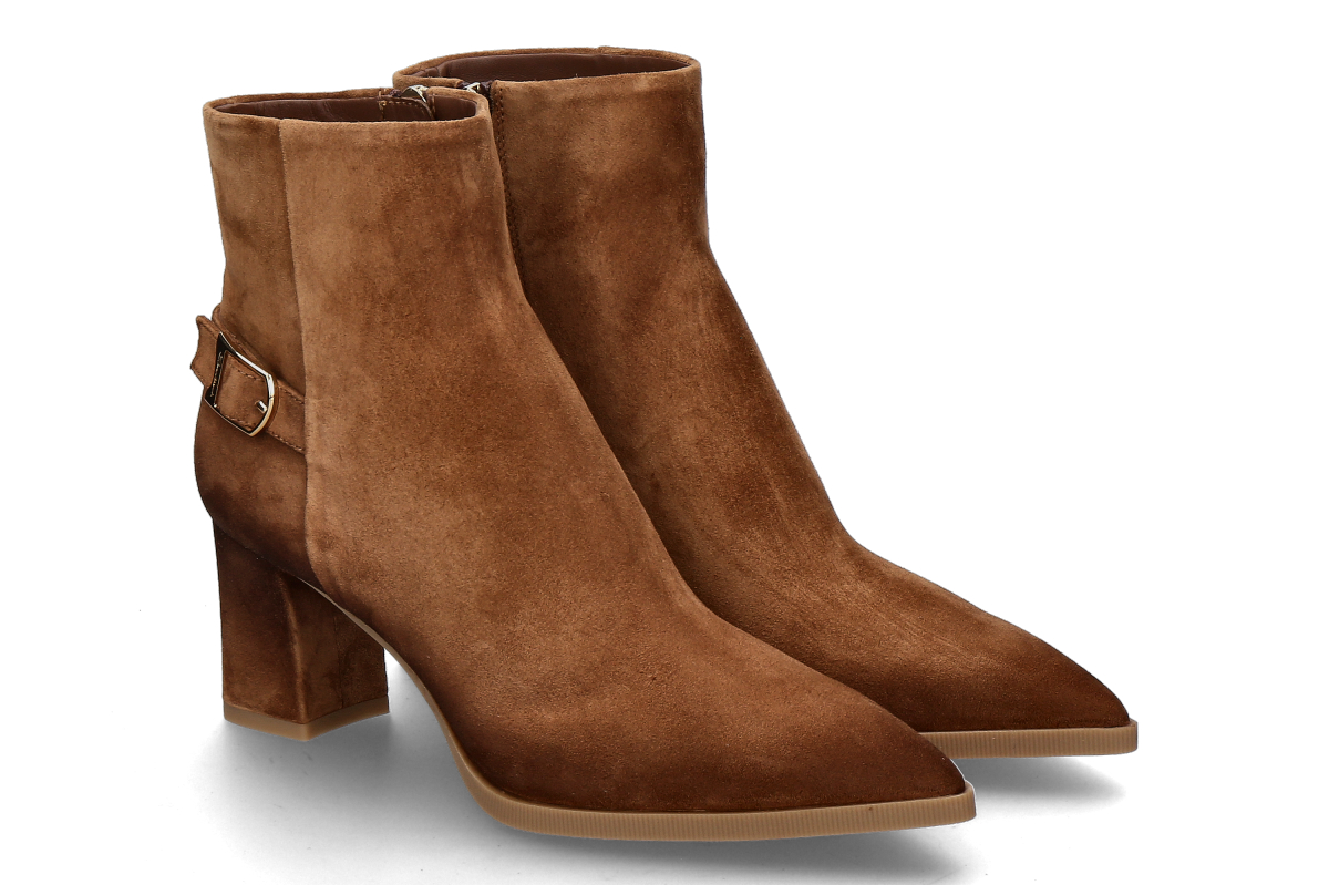 Santoni women's ankle boots ELLY VELOURS- brown/ mittelbraun 
