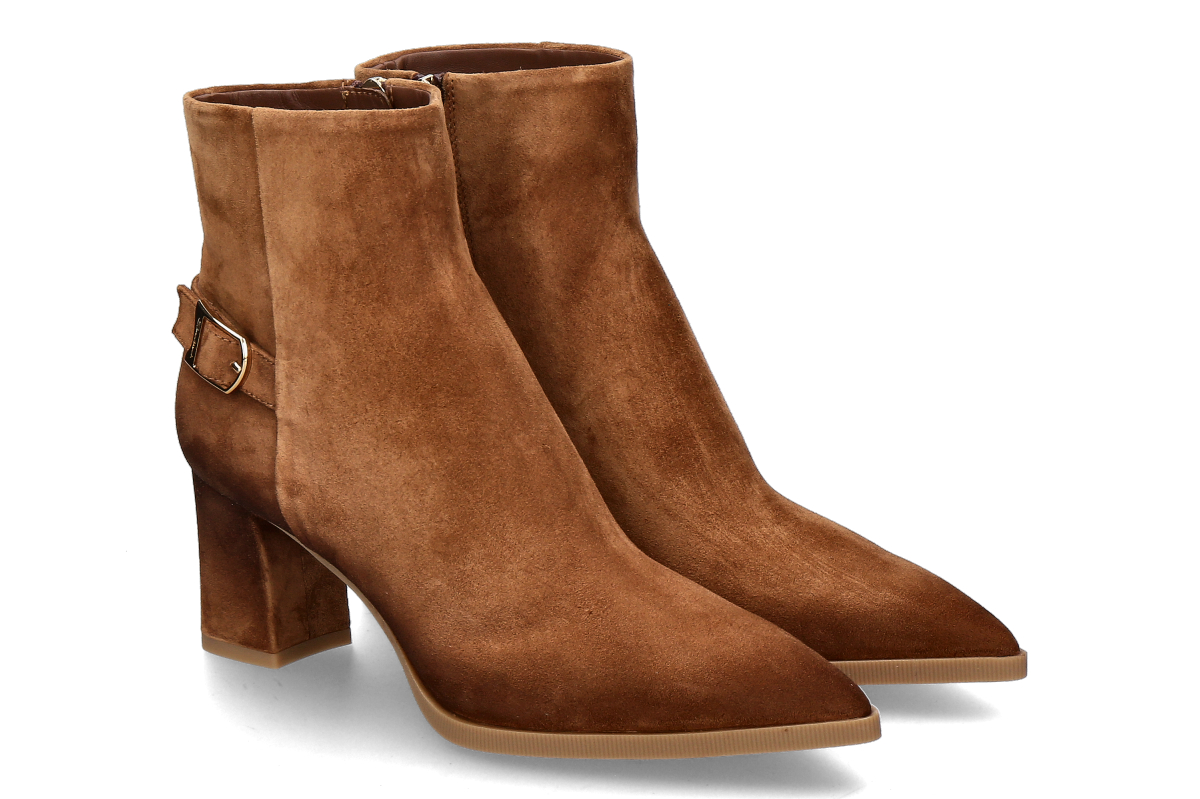 Santoni women's ankle boots ELLY VELOURS- brown/ mittelbraun 