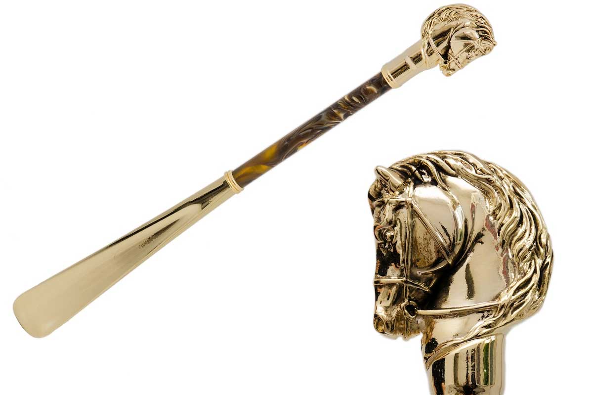 Pasotti shoe horn HORSE- gold