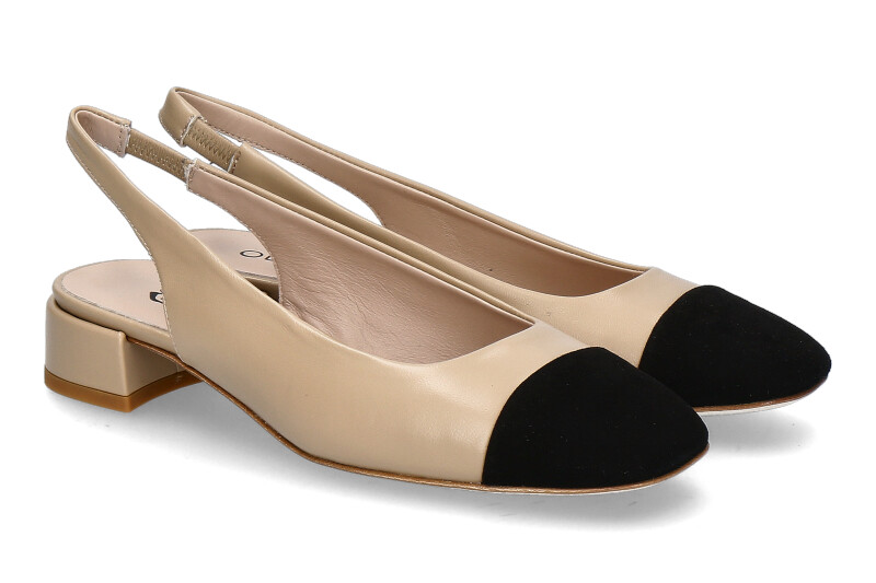 Odare sling pumps GIRONA NAPPA CAMOSCIO- beige/ nero