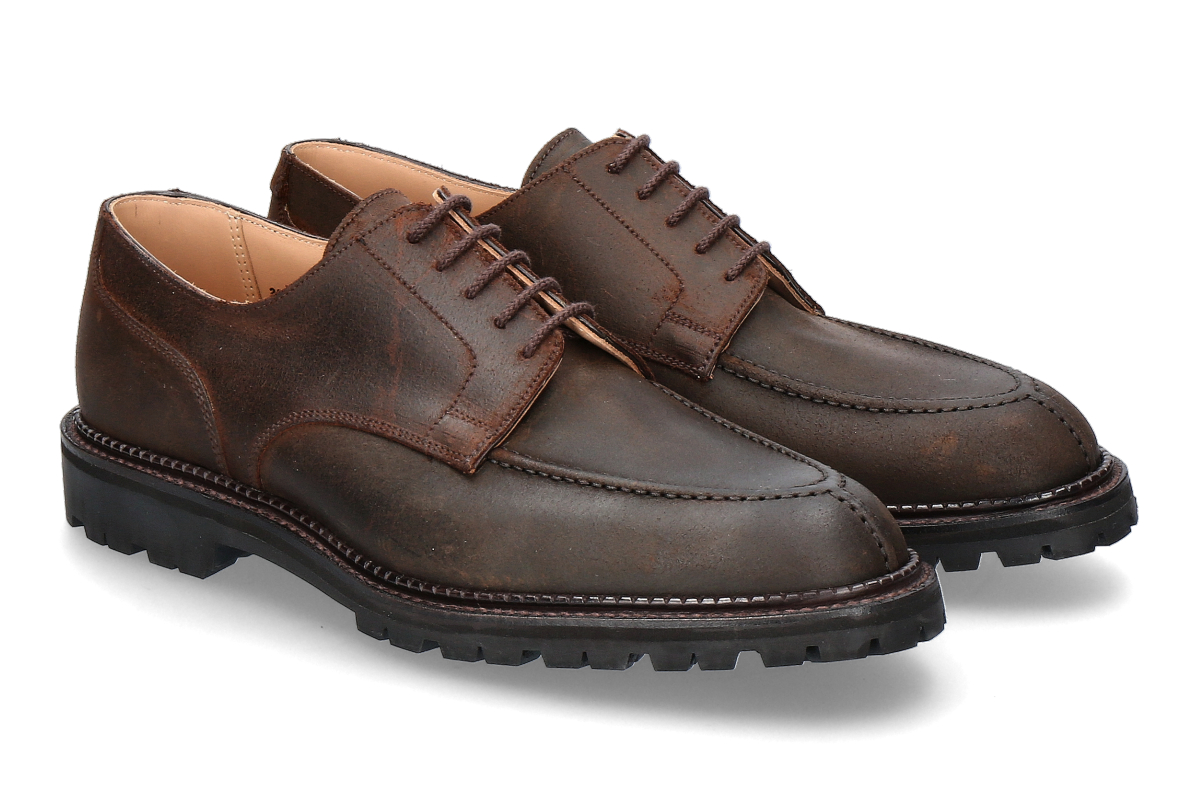 Crockett & Jones lace-up shoe DENVER Suede- Dark Brown Rough