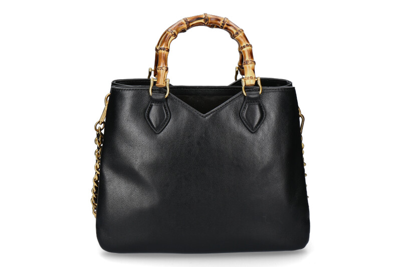 La Carrie handle bag TRANSITION BELLOWS LEATHER SUEDE BLACK