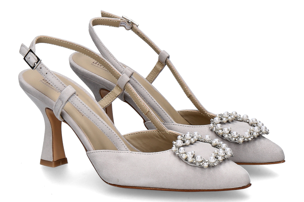 dirndl + bua slingback pumps ZIEGENVELOUR- platinum