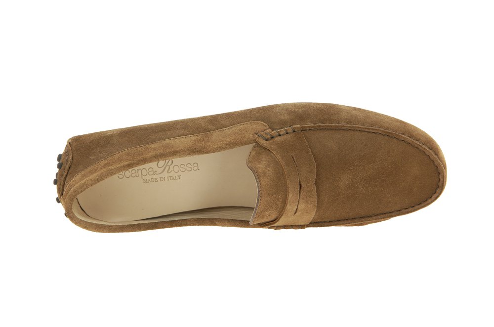 ScarpaRossa slipper Gomma VELOUR TABACCO BROWN