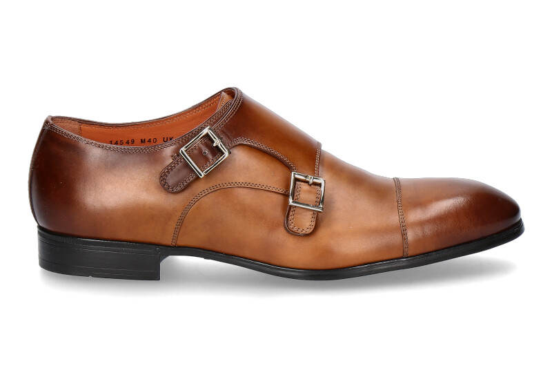 Santoni monk LEATHER ANTIK COGNAC