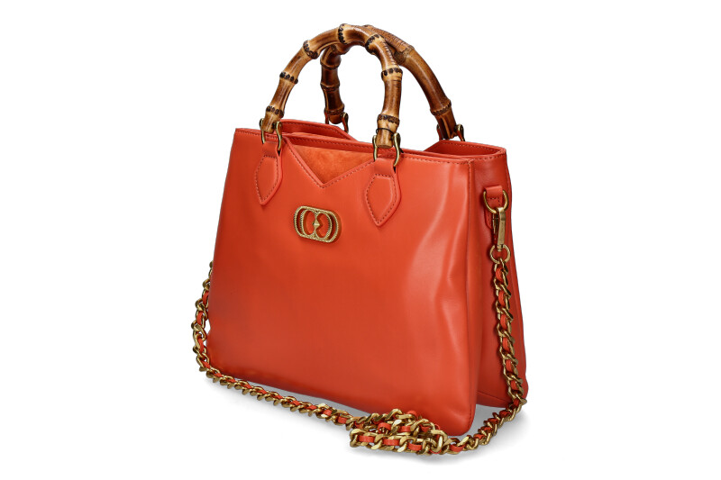 La Carrie handle bag TRANSITION BELLOWS LEATHER SUEDE ORANGE