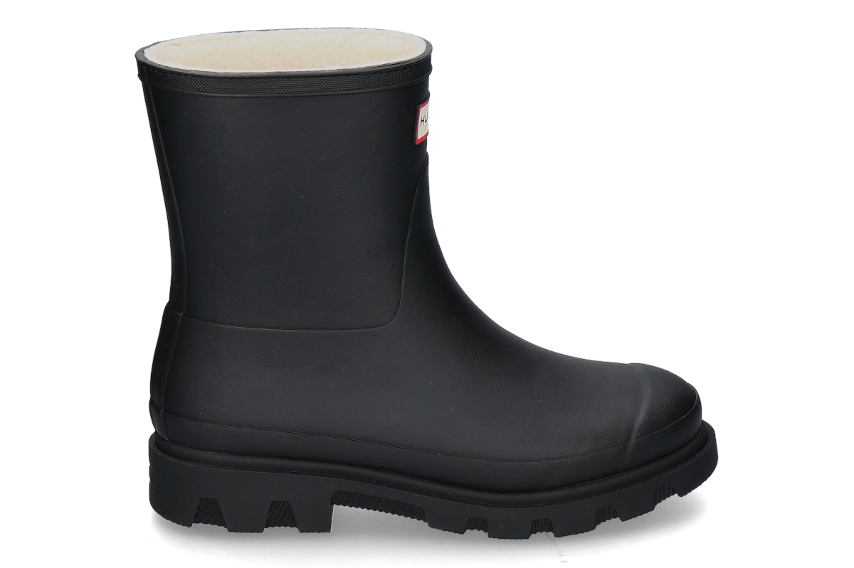 Hunter rain boots DOWNPOUR SHORT lined- black