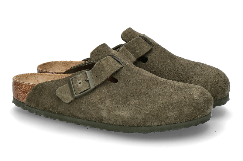 Birkenstock Clogs BOSTON NORMAL SUEDE- modern thyme grün