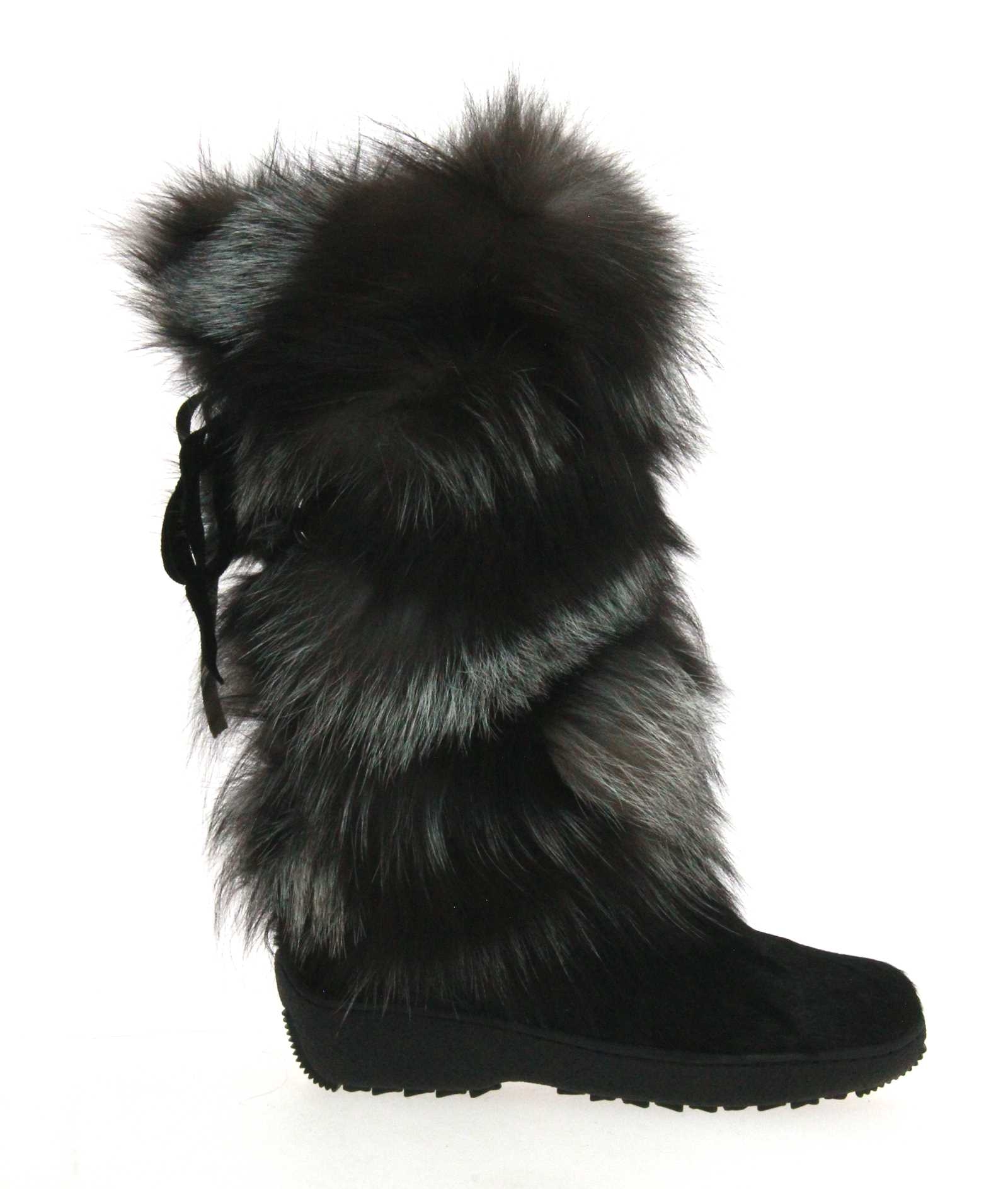 Oscar Sport fur boots KIM NERO-SILVER