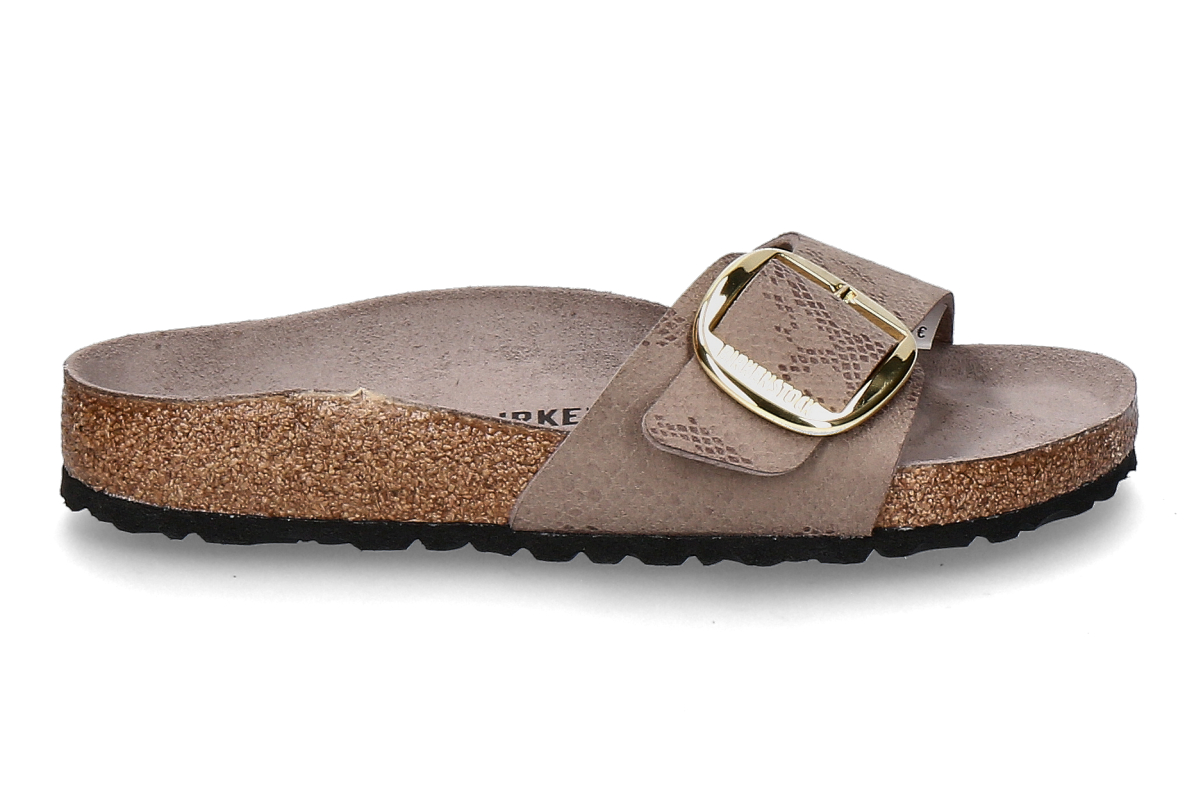 Birkenstock women's- mules MADRID REGULAR BIG BUCKLE- python gray taupe