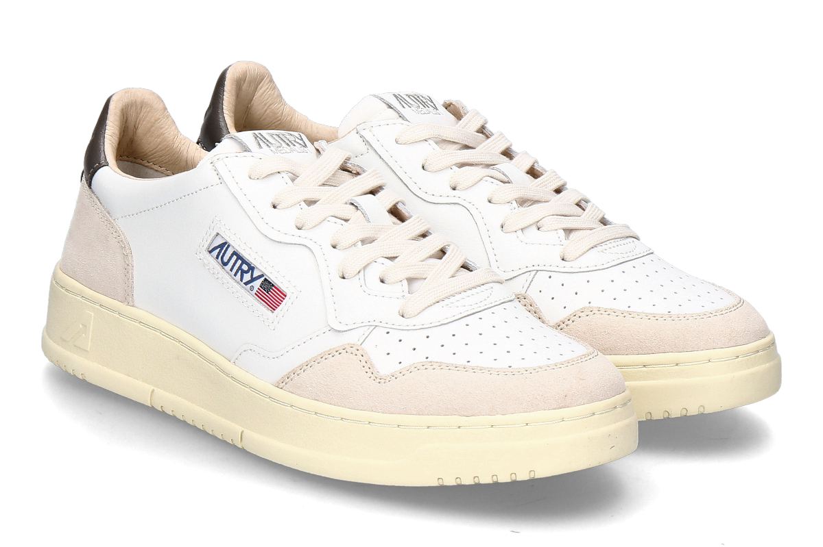 Autry men's sneaker MEDALIST SUEDE LEATHER LS01- white/ morel grey