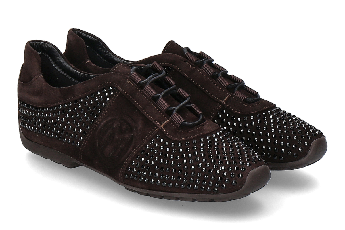 Mania Sneaker gefüttert CAMOSCIO DOTS- moro/ dunkelbraun
